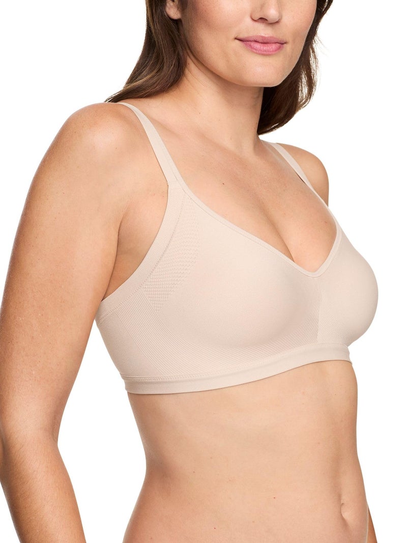 Warner's womens Blissful Benefits Underarm-smoothing With Seamless Stretch Wireless Lightly Lined Comfort Rm3911 T Shirt Bra, Butterscotch, Large US - Image 1